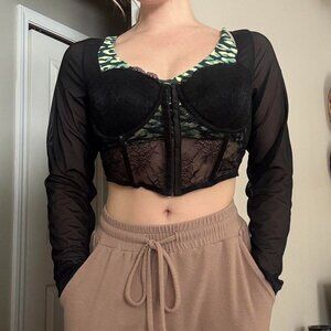 Sincerely Jules for Bandier Women's Black Crop-top